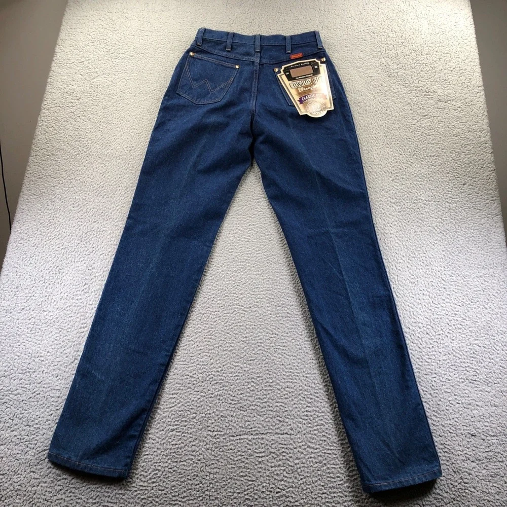 Vintage Wrangler Jeans Womens 12 (Fits 29x36) 90s Cowboy Cut Blue Denim USA MADE - Picture 5 of 13